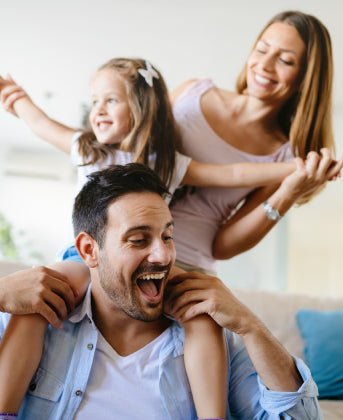 A family enjoying a healthy lifestyle with digestive enzyme supplements